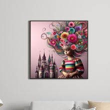Load image into Gallery viewer, Diamond Painting - Full Round - Flower castle hair for girls (30*30CM)