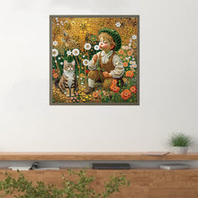 Load image into Gallery viewer, Diamond Painting - Partial Special Shaped - Children's Day Boy Kitten Dandelion Fantasy Children's World (40*40CM)