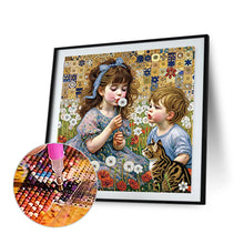 Load image into Gallery viewer, Diamond Painting - Partial Special Shaped - Children's Day Boy Kitten Dandelion Fantasy Children's World (40*40CM)