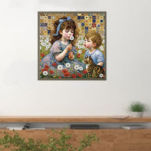 Load image into Gallery viewer, Diamond Painting - Partial Special Shaped - Children's Day Boy Kitten Dandelion Fantasy Children's World (40*40CM)