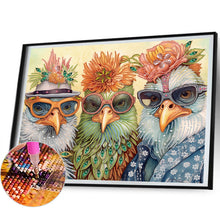 Load image into Gallery viewer, Diamond Painting - Partial Special Shaped - Three cool chickens (50*40CM)