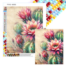 Load image into Gallery viewer, Diamond Painting - Full Square - Retro style cactus flower (40*50CM)