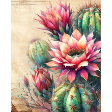 Load image into Gallery viewer, Diamond Painting - Full Square - Retro style cactus flower (40*50CM)