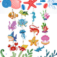 Load image into Gallery viewer, 15Pcs Double Sided Marine Life Diamond Art Keyring for Home Birthday Party Decor