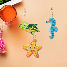 Load image into Gallery viewer, 15Pcs Double Sided Marine Life Diamond Art Keyring for Home Birthday Party Decor
