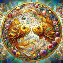 Load image into Gallery viewer, Diamond Painting - Full Square - Glass Art Double Goldfish (40*40CM)