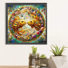 Load image into Gallery viewer, Diamond Painting - Full Square - Glass Art Double Goldfish (40*40CM)