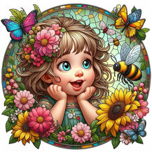 Load image into Gallery viewer, Diamond Painting - Full Square - 61 children girl bee (40*40CM)