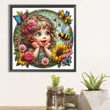 Load image into Gallery viewer, Diamond Painting - Full Square - 61 children girl bee (40*40CM)