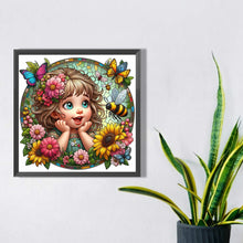 Load image into Gallery viewer, Diamond Painting - Full Square - 61 children girl bee (40*40CM)