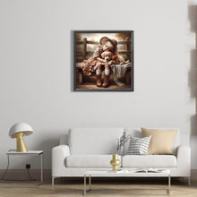 Load image into Gallery viewer, Diamond Painting - Full Square - girl hugging dog (40*40CM)