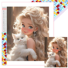 Load image into Gallery viewer, Diamond Painting - Full Square - white cat girl (30*40CM)
