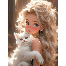 Load image into Gallery viewer, Diamond Painting - Full Square - white cat girl (30*40CM)
