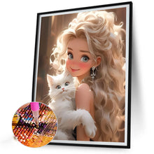Load image into Gallery viewer, Diamond Painting - Full Square - white cat girl (30*40CM)