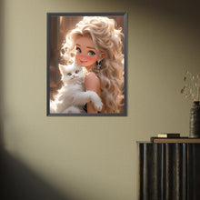 Load image into Gallery viewer, Diamond Painting - Full Square - white cat girl (30*40CM)