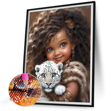 Load image into Gallery viewer, Diamond Painting - Full Square - leopard girl (30*40CM)