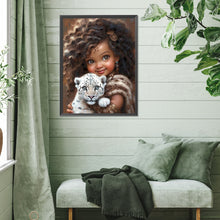 Load image into Gallery viewer, Diamond Painting - Full Square - leopard girl (30*40CM)