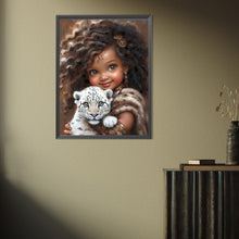 Load image into Gallery viewer, Diamond Painting - Full Square - leopard girl (30*40CM)
