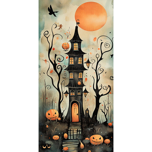 Diamond Painting - Full Round - night horror tower (30*70CM)