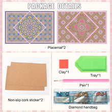 Load image into Gallery viewer, 2Pcs Mandala Diamond Painting Placemat Rectangular Diamond Dot Kits for Home