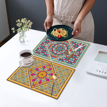 Load image into Gallery viewer, 2Pcs Mandala Diamond Painting Placemat Rectangular Diamond Dot Kits for Home