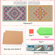 Load image into Gallery viewer, 2Pcs Mandala Diamond Painting Placemat Rectangular Diamond Dot Kits for Home