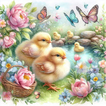 Load image into Gallery viewer, AB Diamond Painting - Full Round - flower duck (40*40CM)