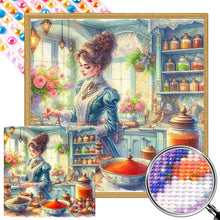 Load image into Gallery viewer, AB Diamond Painting - Full Round - cooking woman (40*40CM)