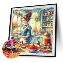 Load image into Gallery viewer, AB Diamond Painting - Full Round - cooking woman (40*40CM)