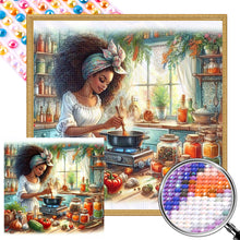 Load image into Gallery viewer, AB Diamond Painting - Full Round - cooking woman (40*40CM)
