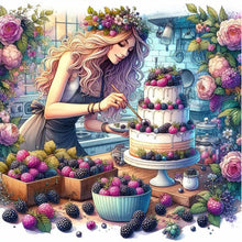 Load image into Gallery viewer, AB Diamond Painting - Full Round - cooking woman (40*40CM)