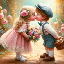 Load image into Gallery viewer, Diamond Painting - Full Round - kiss a child (30*30CM)