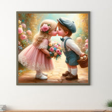Load image into Gallery viewer, Diamond Painting - Full Round - kiss a child (30*30CM)