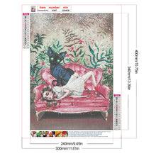 Load image into Gallery viewer, Diamond Painting - Full Round - girl with white cat (30*40CM)