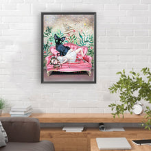Load image into Gallery viewer, Diamond Painting - Full Round - girl with white cat (30*40CM)