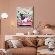 Load image into Gallery viewer, Diamond Painting - Full Round - girl with white cat (30*40CM)