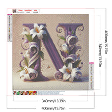 Load image into Gallery viewer, Diamond Painting - Full Round - Flower letter-N (40*40CM)