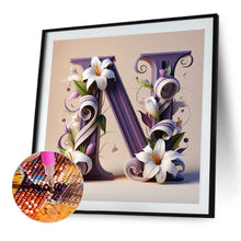 Load image into Gallery viewer, Diamond Painting - Full Round - Flower letter-N (40*40CM)