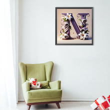 Load image into Gallery viewer, Diamond Painting - Full Round - Flower letter-N (40*40CM)