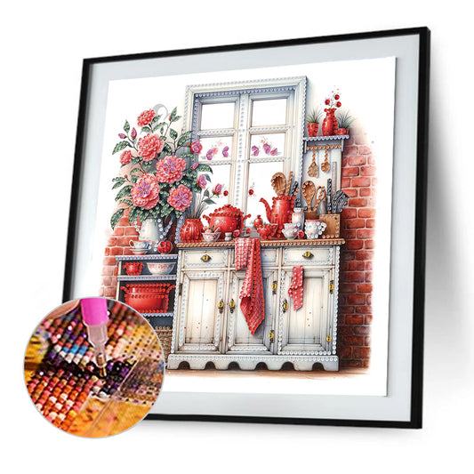 Diamond Painting - Partial Special Shaped - retro cabinets (30*30CM)