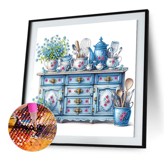 Diamond Painting - Partial Special Shaped - retro cabinets (30*30CM)