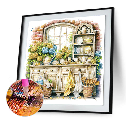 Diamond Painting - Partial Special Shaped - retro cabinets (30*30CM)