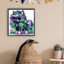 Load image into Gallery viewer, Diamond Painting - Partial Special Shaped - Colorful unicorn (30*30CM)