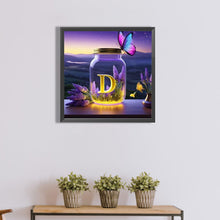 Load image into Gallery viewer, Diamond Painting - Full Round - Fantasy glass bottle butterfly letter D (40*40CM)