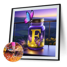 Load image into Gallery viewer, Diamond Painting - Full Round - Fantasy glass bottle butterfly letter F (40*40CM)