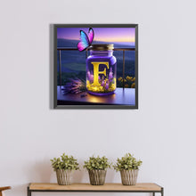 Load image into Gallery viewer, Diamond Painting - Full Round - Fantasy glass bottle butterfly letter F (40*40CM)