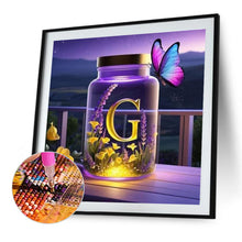 Load image into Gallery viewer, Diamond Painting - Full Round - Fantasy glass bottle butterfly letter G (40*40CM)