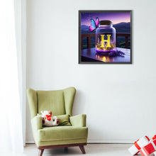 Load image into Gallery viewer, Diamond Painting - Full Round - Fantasy glass bottle butterfly letter H (40*40CM)