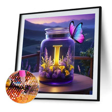 Load image into Gallery viewer, Diamond Painting - Full Round - Fantasy glass bottle butterfly letter I (40*40CM)