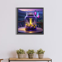Load image into Gallery viewer, Diamond Painting - Full Round - Fantasy glass bottle butterfly letter I (40*40CM)